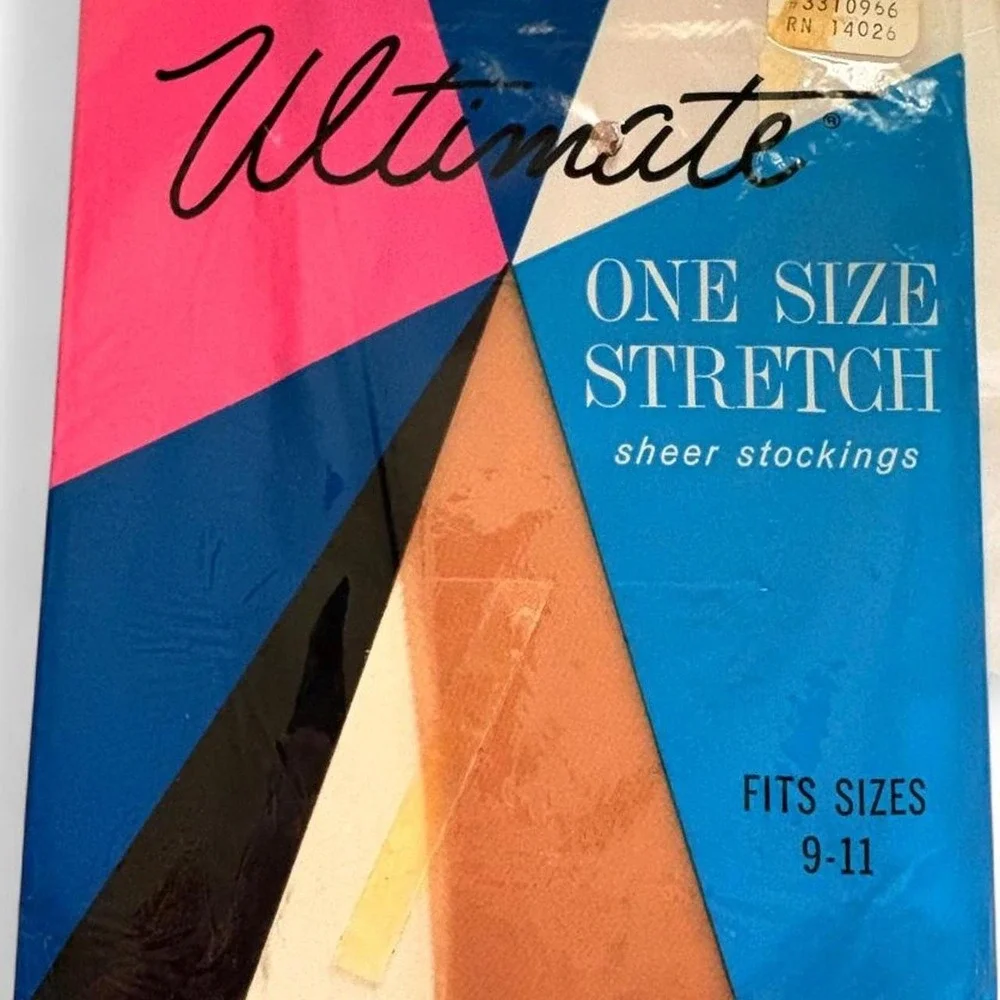 Vintage 1950s - 1960s Ultimate brand seamless mesh, sheer pantyhose in beige